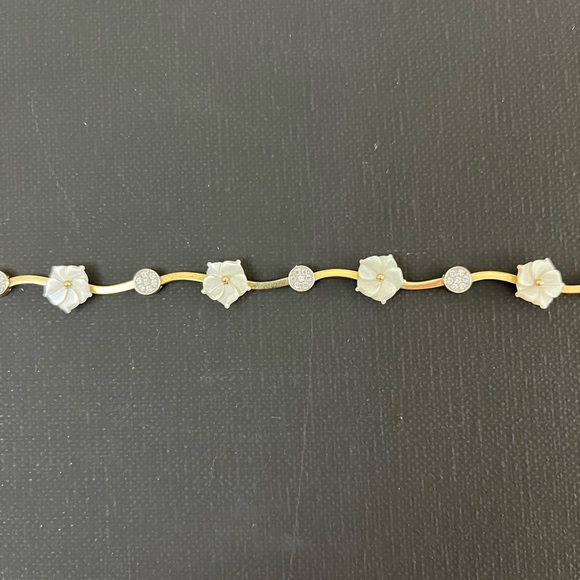 Bracelet Gold 14k Zirconia and Mother Pearl - Picture 6 of 8